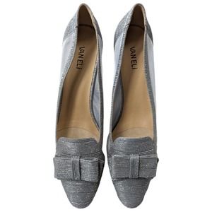 Vaneli Alona Pumps Silver Bow Sz 13N